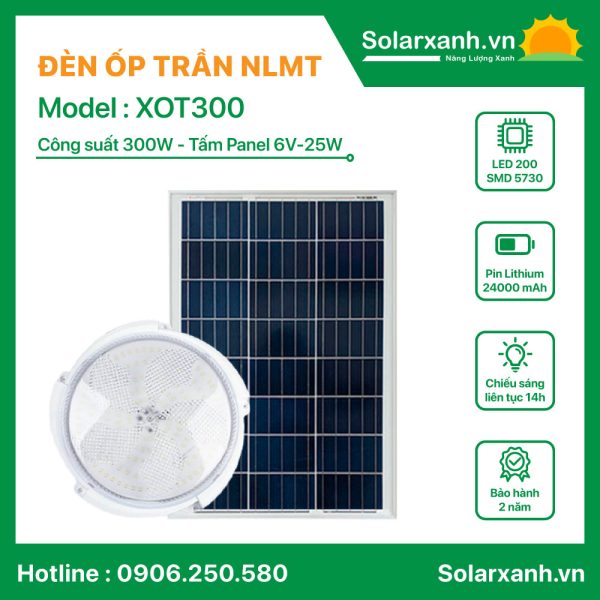 Đèn Ốp Trần 300W NLMT sáng trắng