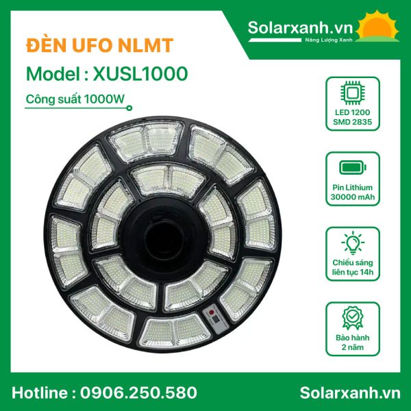 Đèn UFO 1000W Solar Light sáng trắng